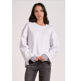 Elan Long Sleeve Mix Media Top