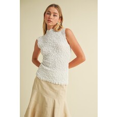 Mustard Seed Mustard Seed Mock Neck Wrinkled Sweater Top
