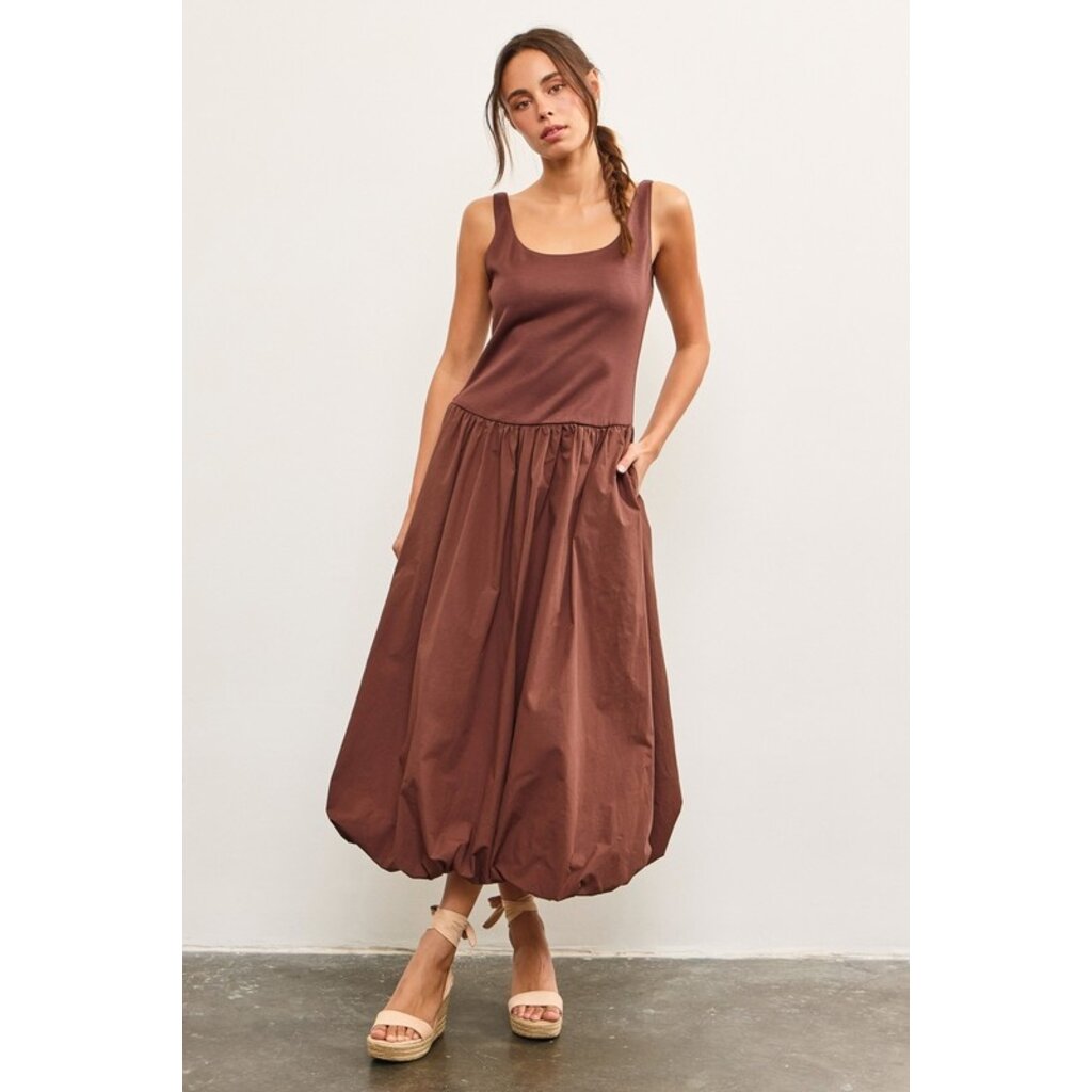 Mustard Seed Mustard Seed Balloon Hem Sleeveless Midi Dress