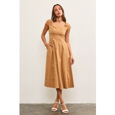 Mustard Seed Mustard Seed Square Neck Cap Sleeve A Line Dress