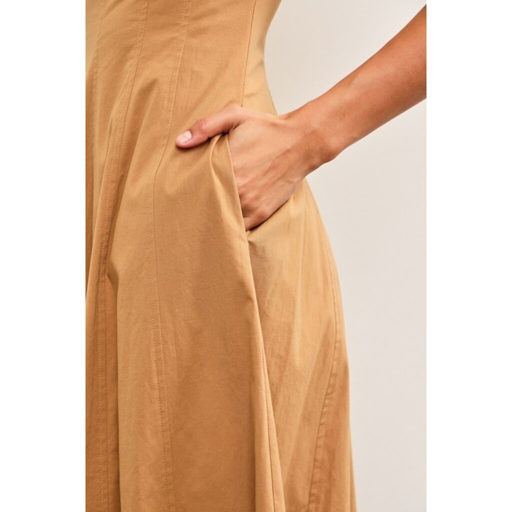 Mustard Seed Mustard Seed Square Neck Cap Sleeve A Line Dress