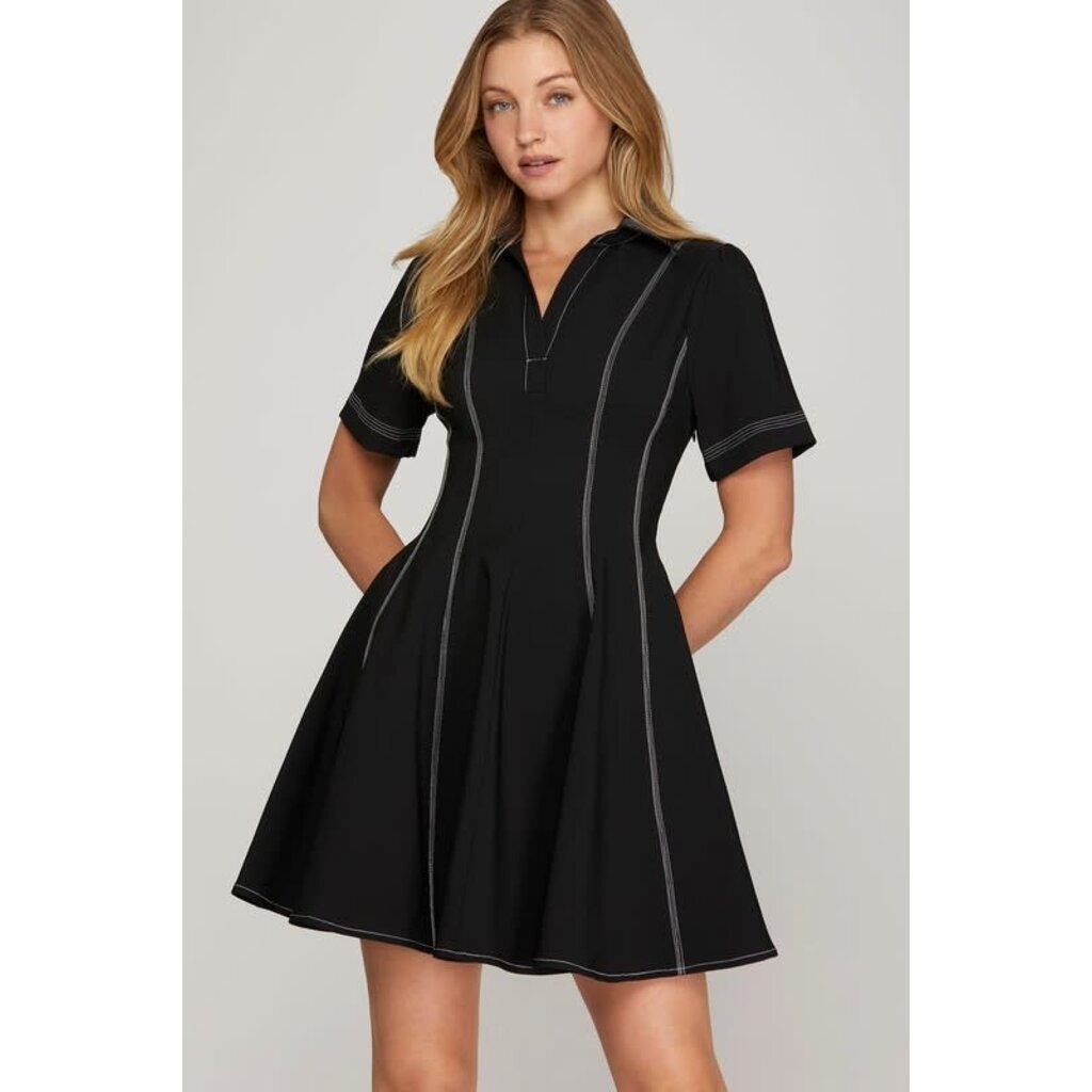 She + Sky She + Sky Short Sleeve Skater Dress