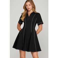She + Sky She + Sky Short Sleeve Skater Dress