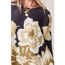 Current Air Current Air Floral Printed Dolman Sleeve Top