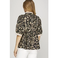 She + Sky She + Sky Short Sleeve Printed Top