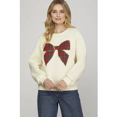 She + Sky She + Sky Christmas Plaid Bow Knit Top