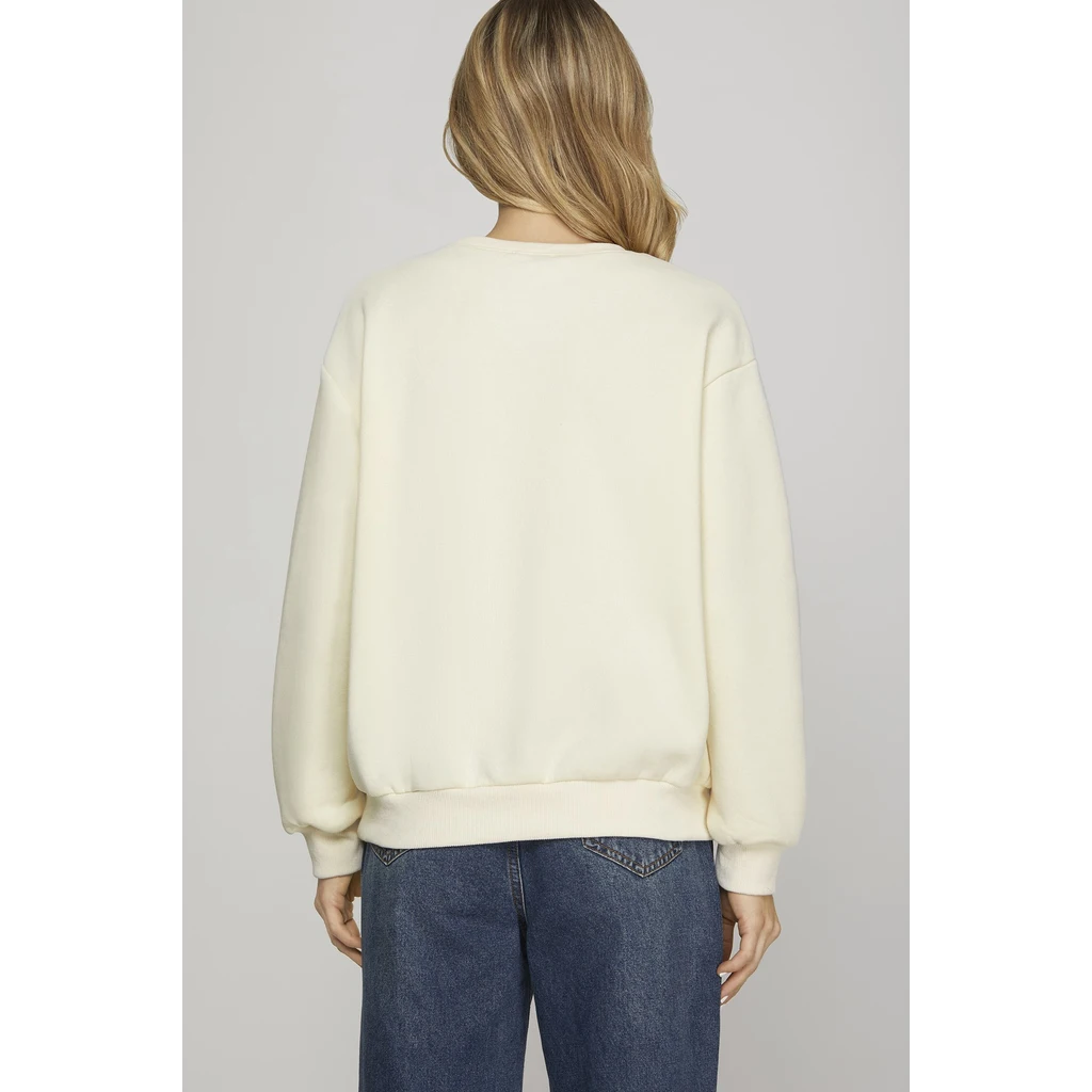 She + Sky She + Sky Christmas Plaid Bow Knit Top