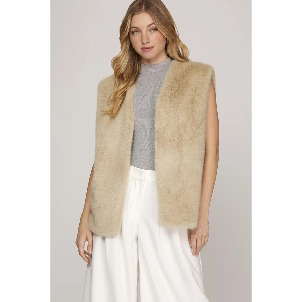 She + Sky She + Sky Faux Fur Oversized Vest