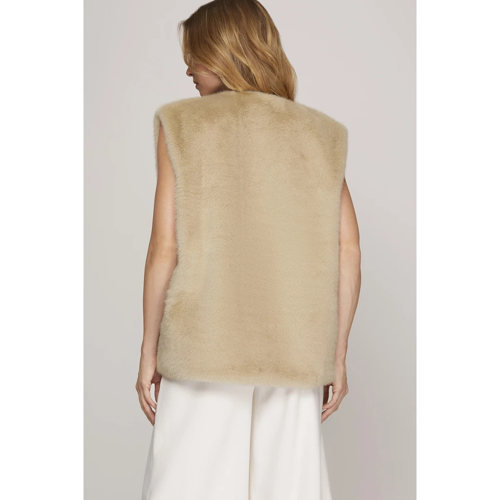 She + Sky She + Sky Faux Fur Oversized Vest