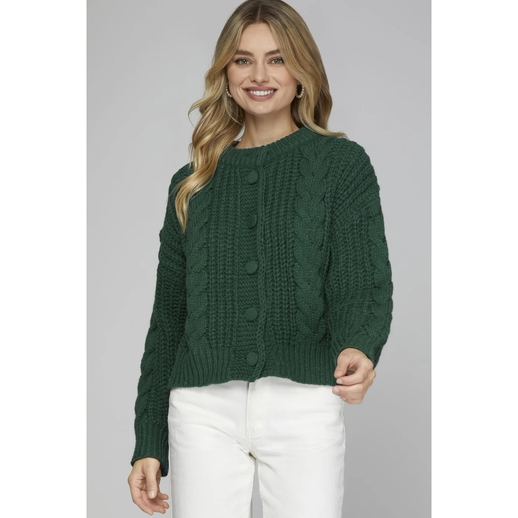 She + Sky She + Sky Cable Knit Sweater Cardigan