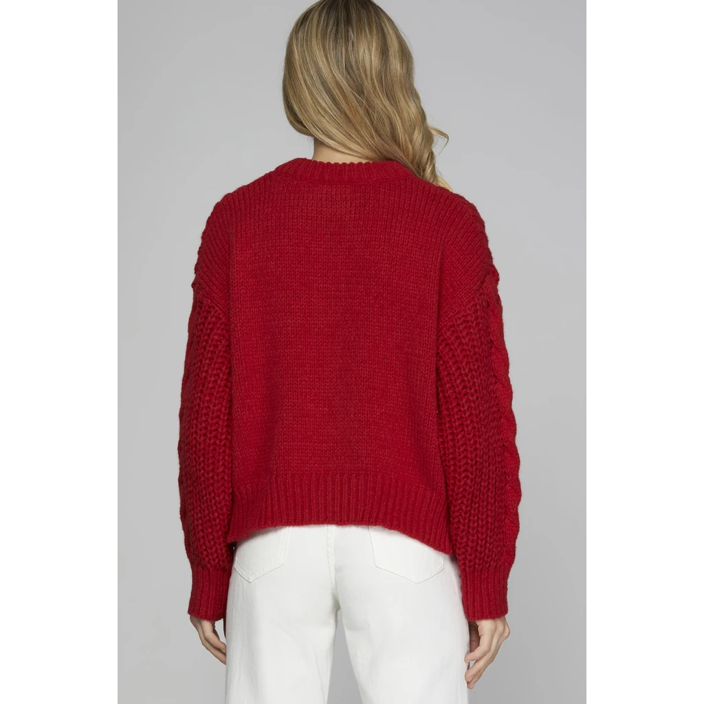 She + Sky She + Sky Cable Knit Sweater Cardigan
