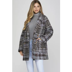 She + Sky She + Sky Double Breasted Plaid Coat Jacket