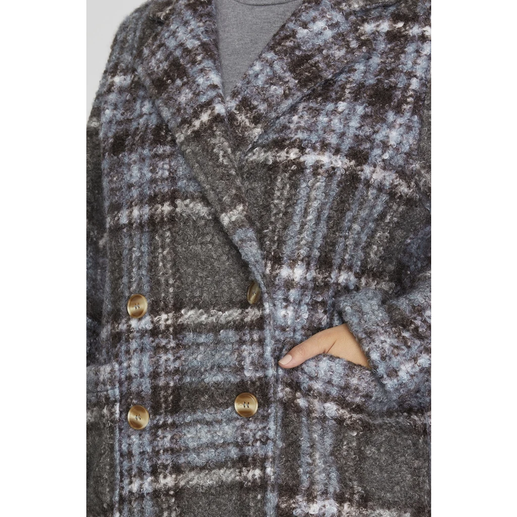 She + Sky She + Sky Double Breasted Plaid Coat Jacket