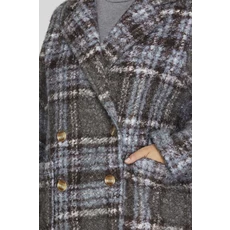 She + Sky She + Sky Double Breasted Plaid Coat Jacket