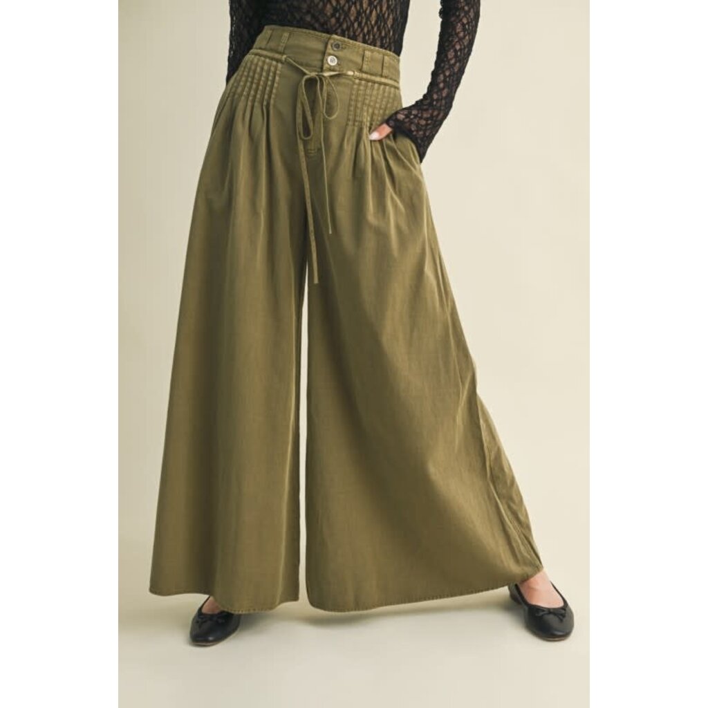 Mustard Seed Mustard Seed Pintuck Wide Leg Pants
