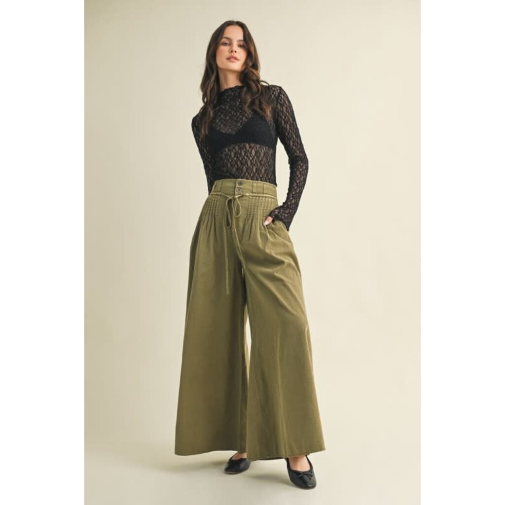 Mustard Seed Mustard Seed Pintuck Wide Leg Pants