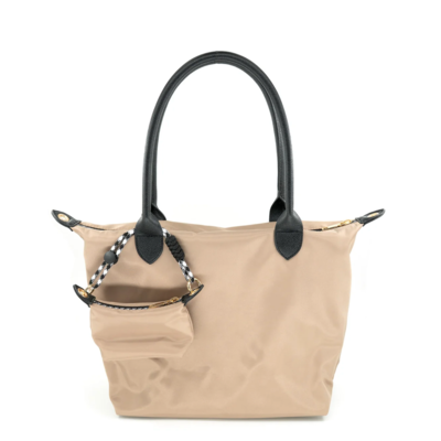 BC Bags Nylon and Faux Leather Tote Bag
