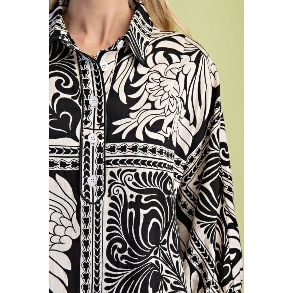 Gigio Gigio Marbled Bandanna Print Shirt Dress