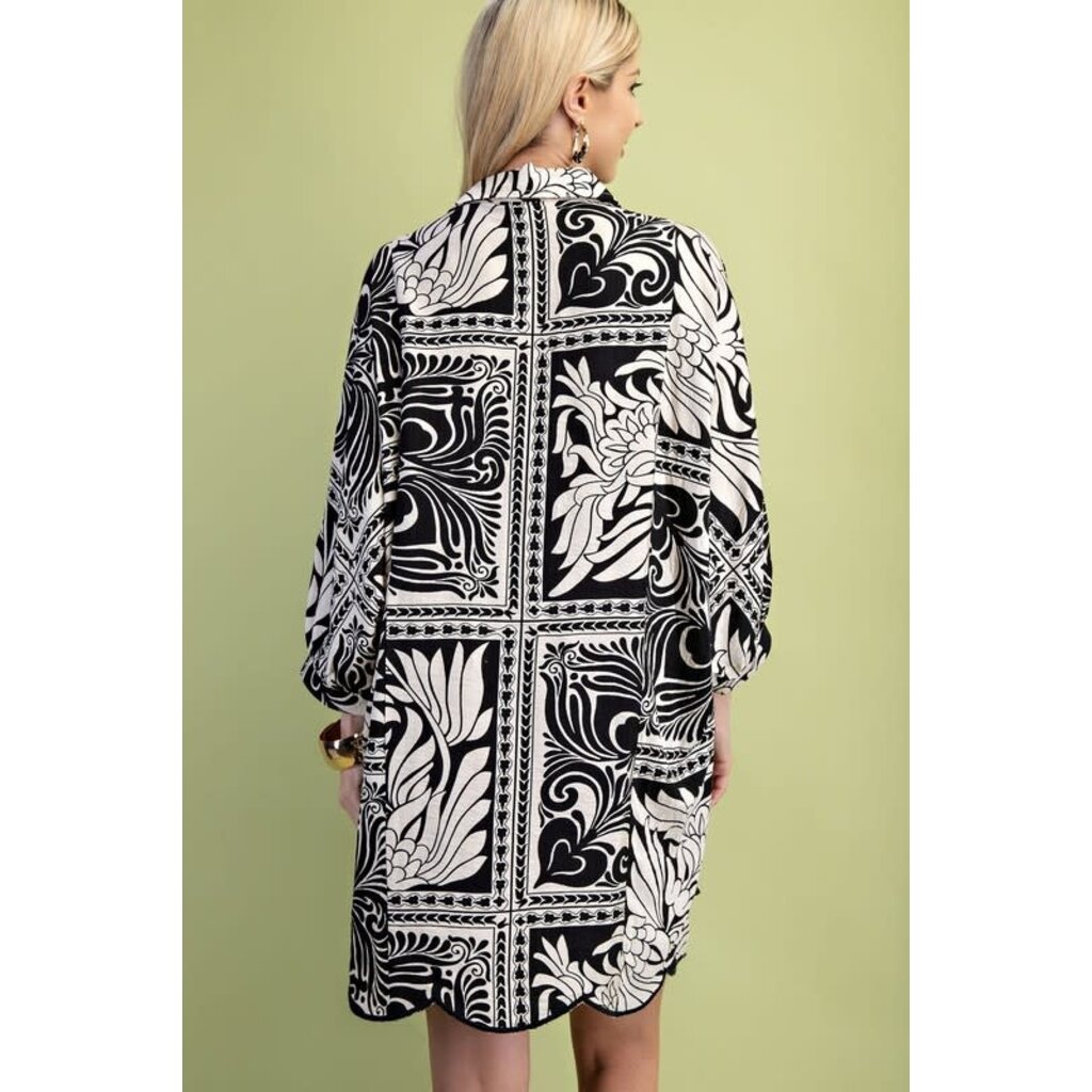 Gigio Gigio Marbled Bandanna Print Shirt Dress