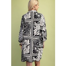 Gigio Gigio Marbled Bandanna Print Shirt Dress
