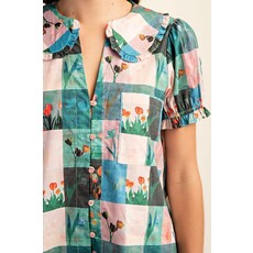 Gigio Gigio Printed Peter Pan Collar Shirt