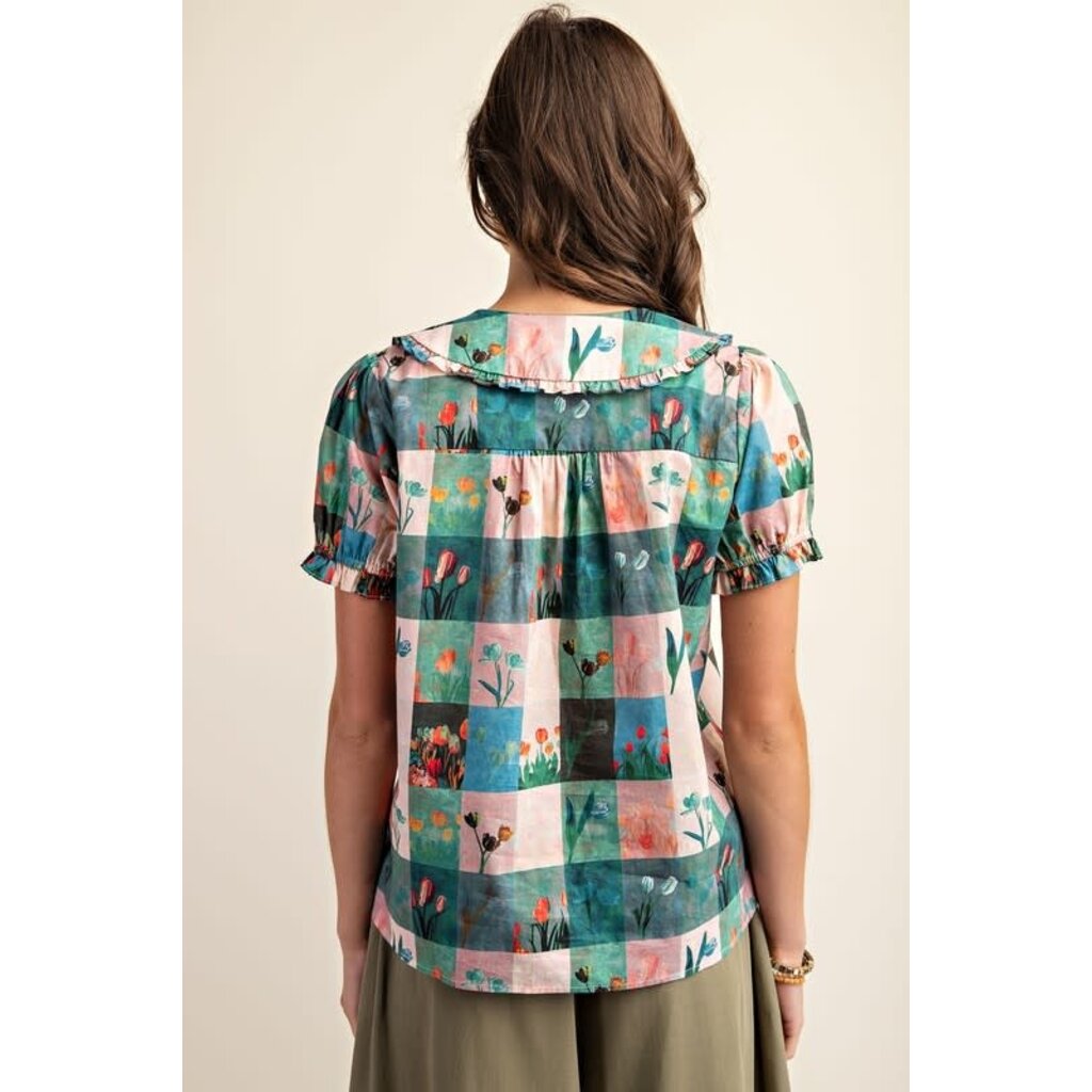 Gigio Gigio Printed Peter Pan Collar Shirt