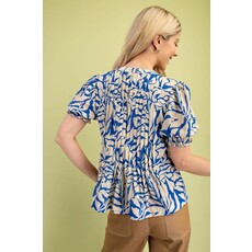 Gigio Gigio Printed Short Sleeve Blouse