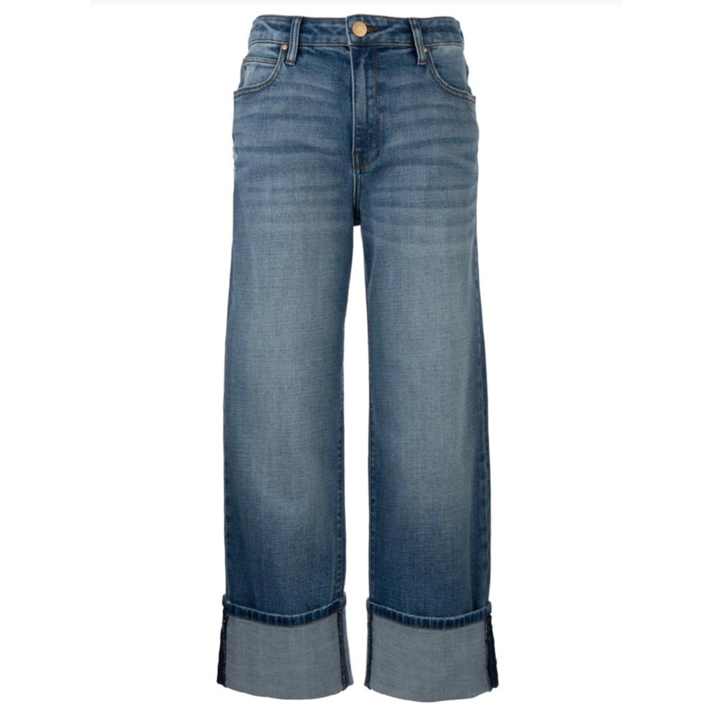 KUT Kut Sienna High Rise Straight Leg Roll Up Jean