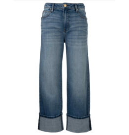 KUT Sienna High Rise Straight Leg Roll Up Jean
