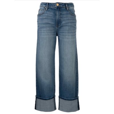 KUT Sienna High Rise Straight Leg Roll Up Jean