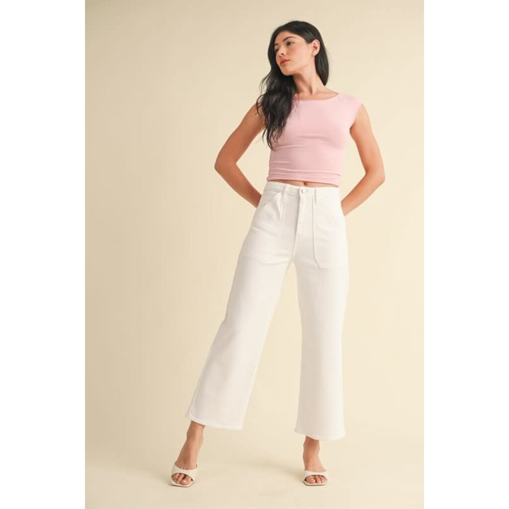 Just Black Denim Just Black Denim High Rise Cargo Pocket Wide Leg Pant