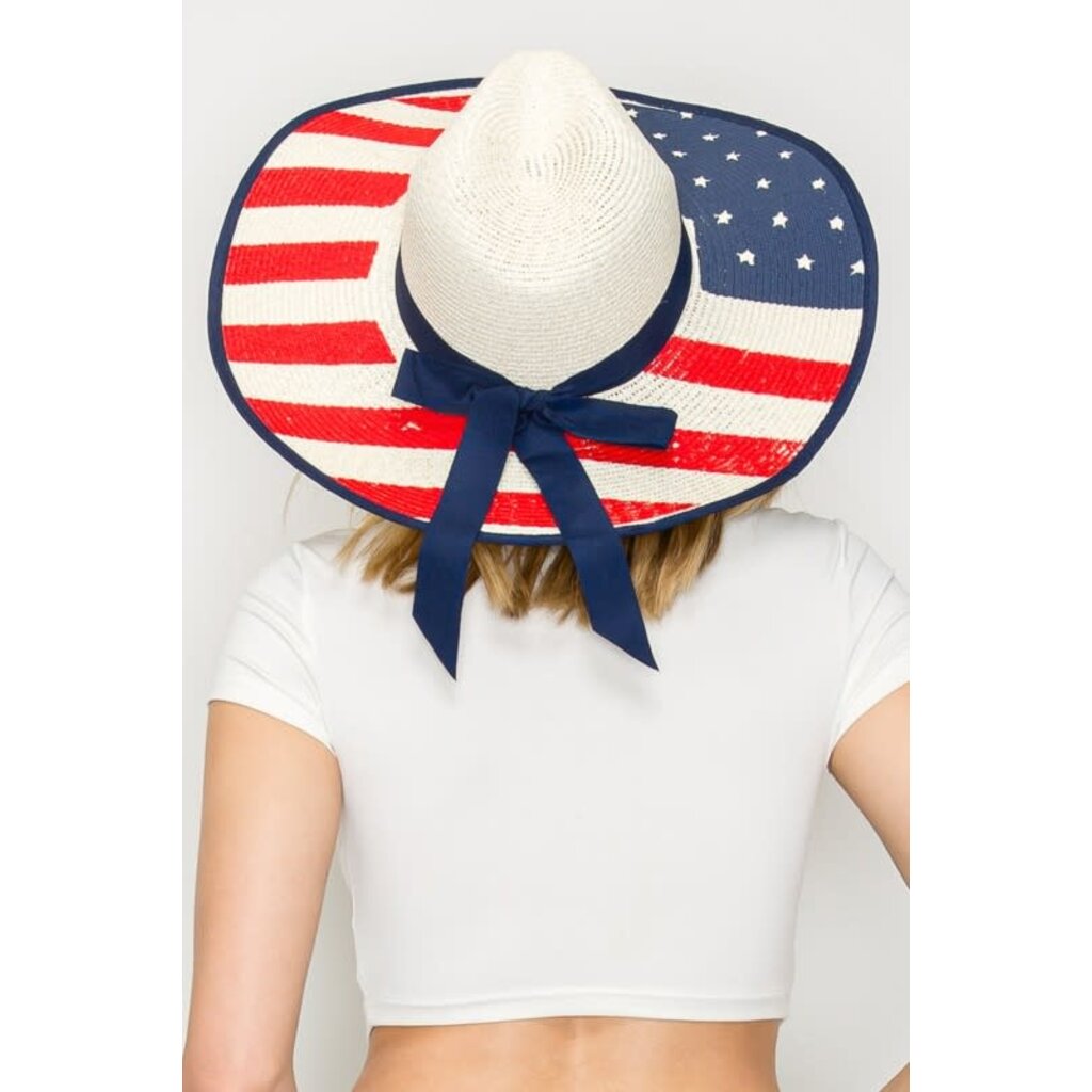 Something Special Something Special American Theme Wide Brim Straw Hat