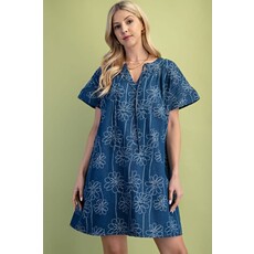 Gigio Gigio Floral Denim Mini Dress