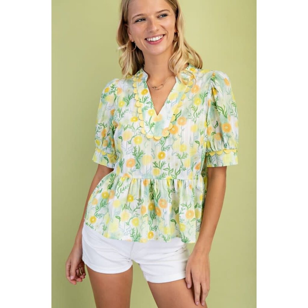 Gigio Gigio Floral Short Sleeve Blouse