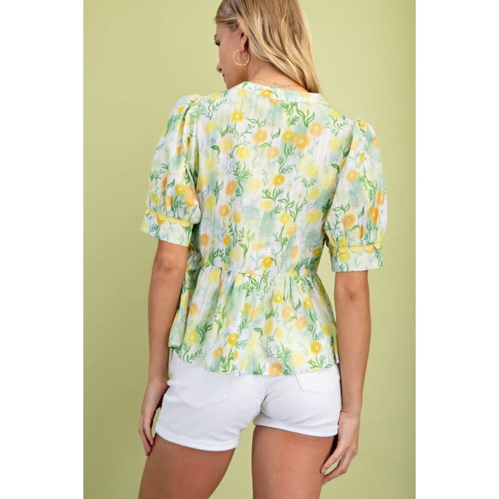 Gigio Gigio Floral Short Sleeve Blouse