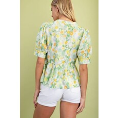 Gigio Gigio Floral Short Sleeve Blouse
