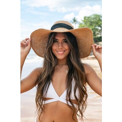 Aili's Corner Bow Accent Peasant Sun Hat