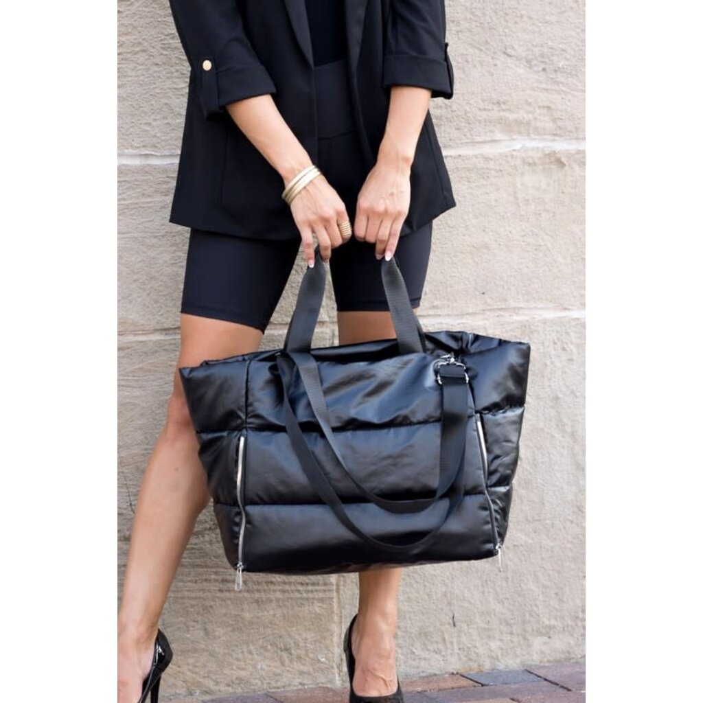 Aili's Corner Aili's Corner Metallic Puffer Tote