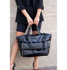 Aili's Corner Metallic Puffer Tote