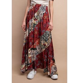 Gigio Mixed Print Maxi Skirt