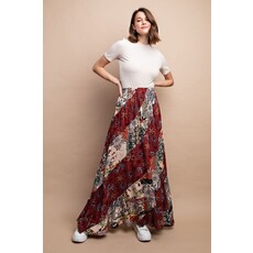 Gigio Gigio Mixed Print Maxi Skirt