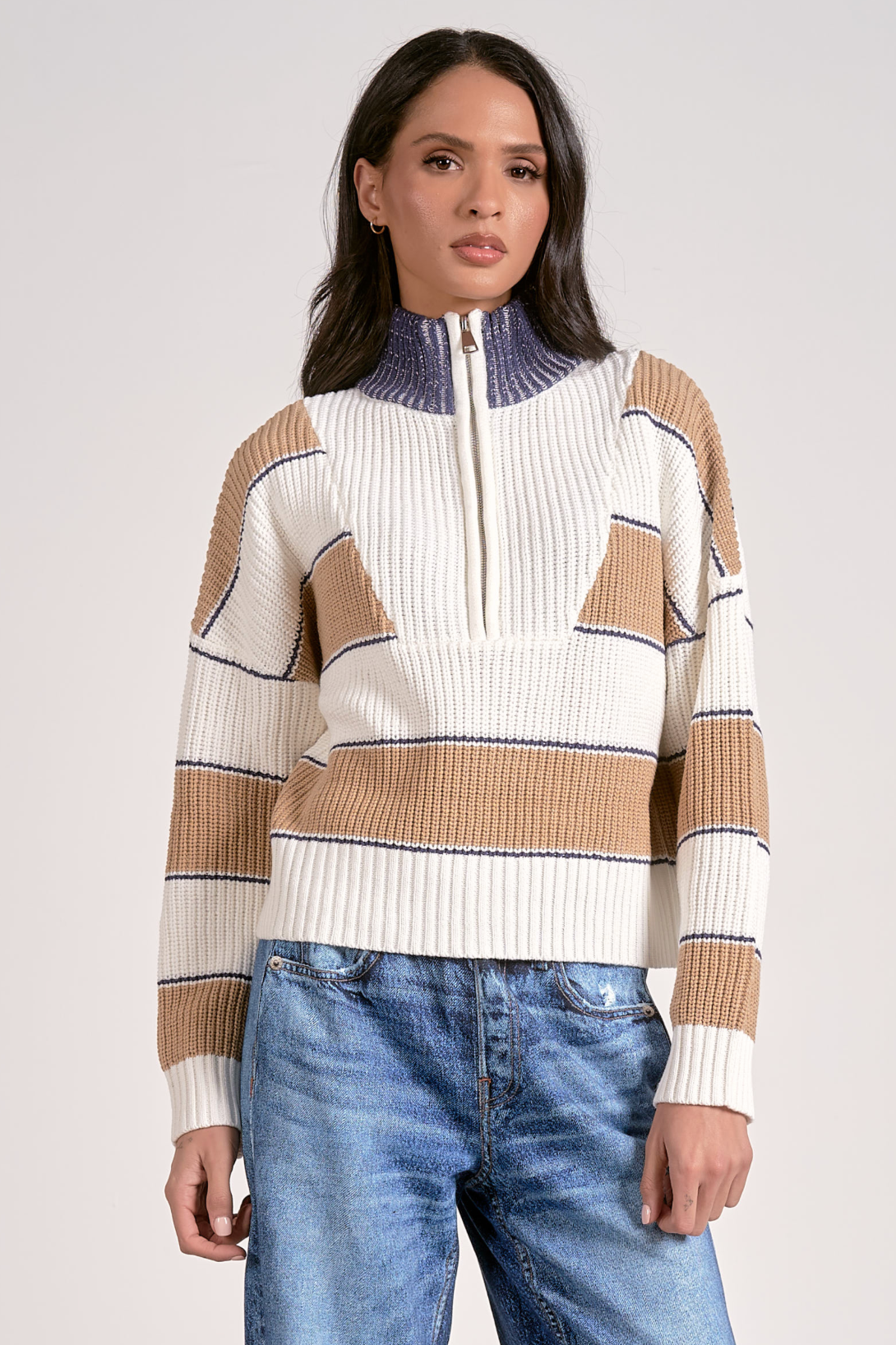 【SATIIIZ】Bellan Stripe Knit Muffler 91bc3200-995a-487e-9e7a-