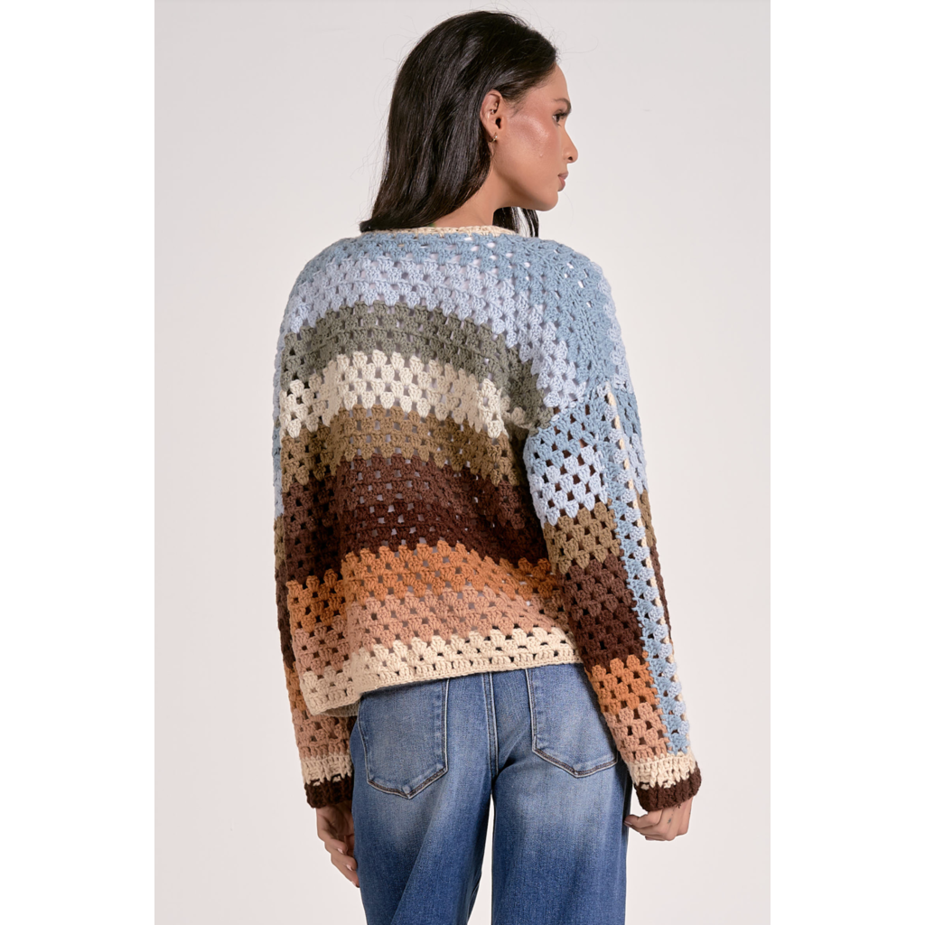 Elan Elan Multi Stripe Sweater