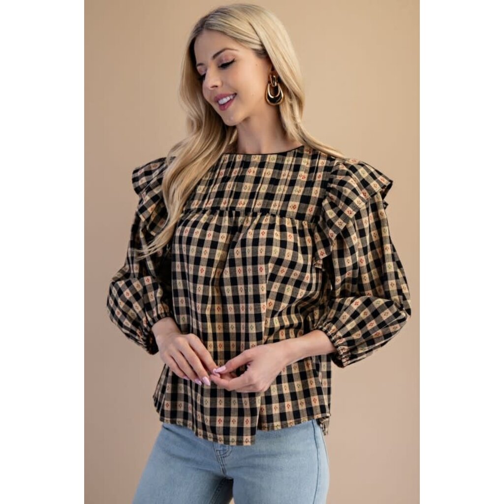Gigio Gigio Gingham Print Blouse