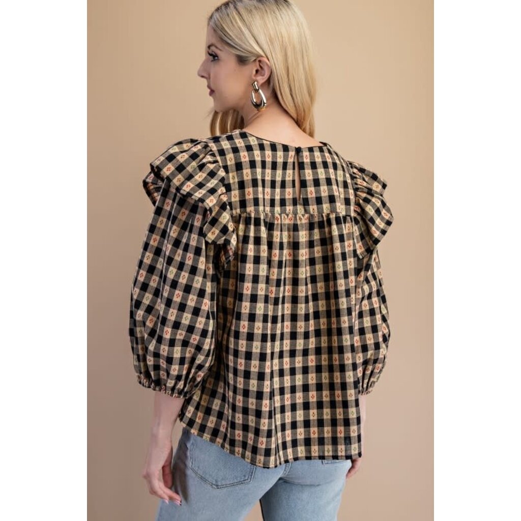 Gigio Gigio Gingham Print Blouse