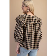 Gigio Gigio Gingham Print Blouse
