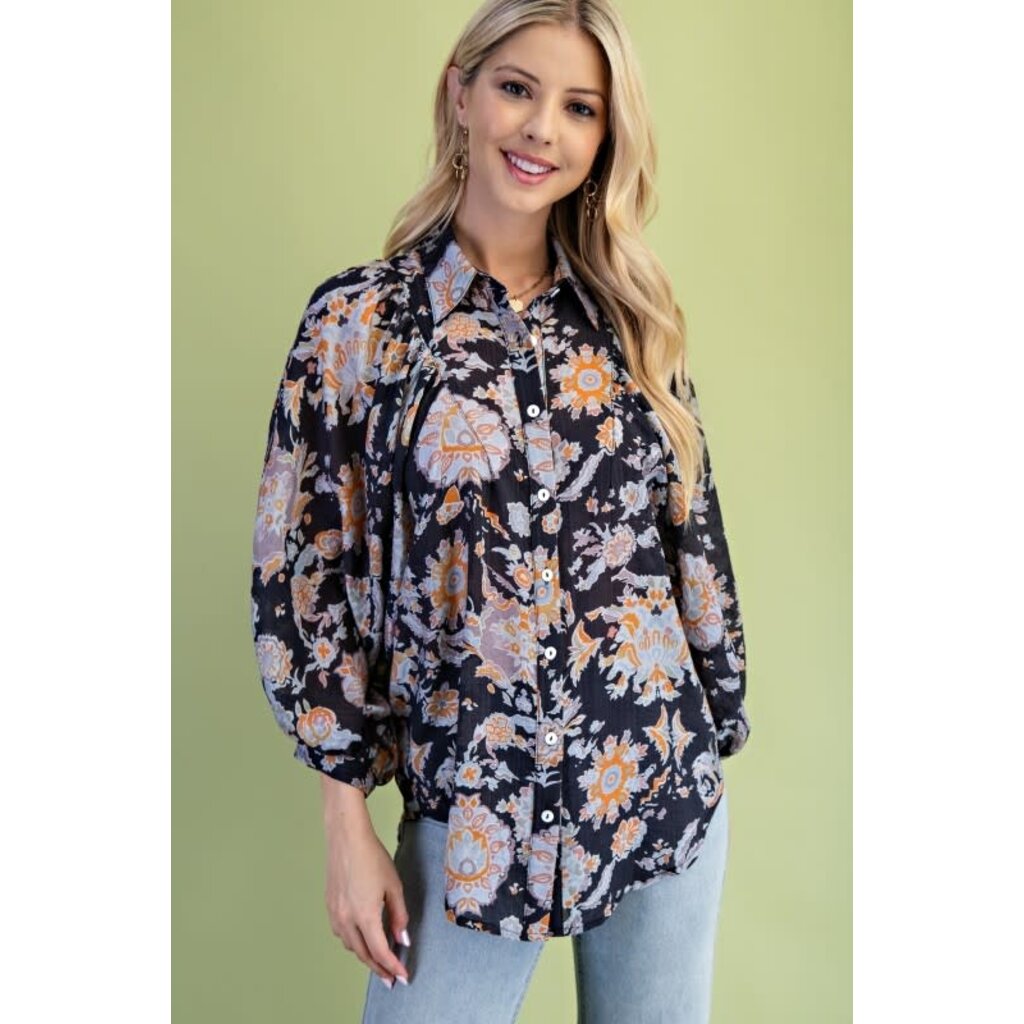 Gigio Gigio Floral Print Button Down Shirt