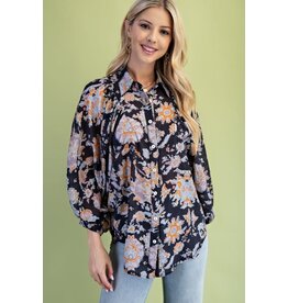 Gigio Floral Print Button Down Shirt
