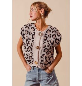 So Me Animal Print Sweater Vest Top