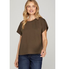 She + Sky Drop Short Sleeve Knit Top